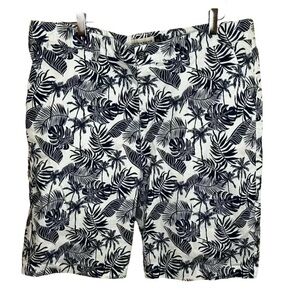 2/$30 Hudson & Barrow Size 38 Men Flat Front Shorts Chinos Tropical Hawaiian